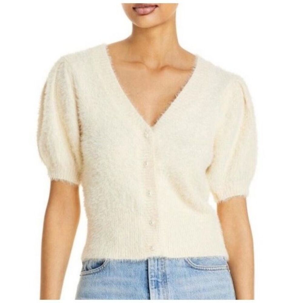 Astr Cream Button-Up Cardigan